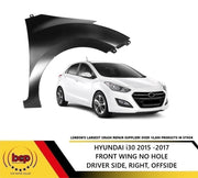 HYUNDAI i30 2015 - 2017 FRONT WING RIGHT DRIVERS NO IND HOLE  PRIMED