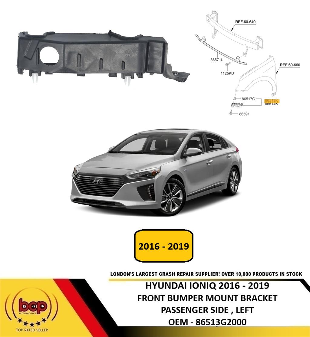 HYUNDAI IONIQ 2016 - 2019 FRONT BUMPER BRACKET GUIDE PASSENGER LEFT 86513G2000