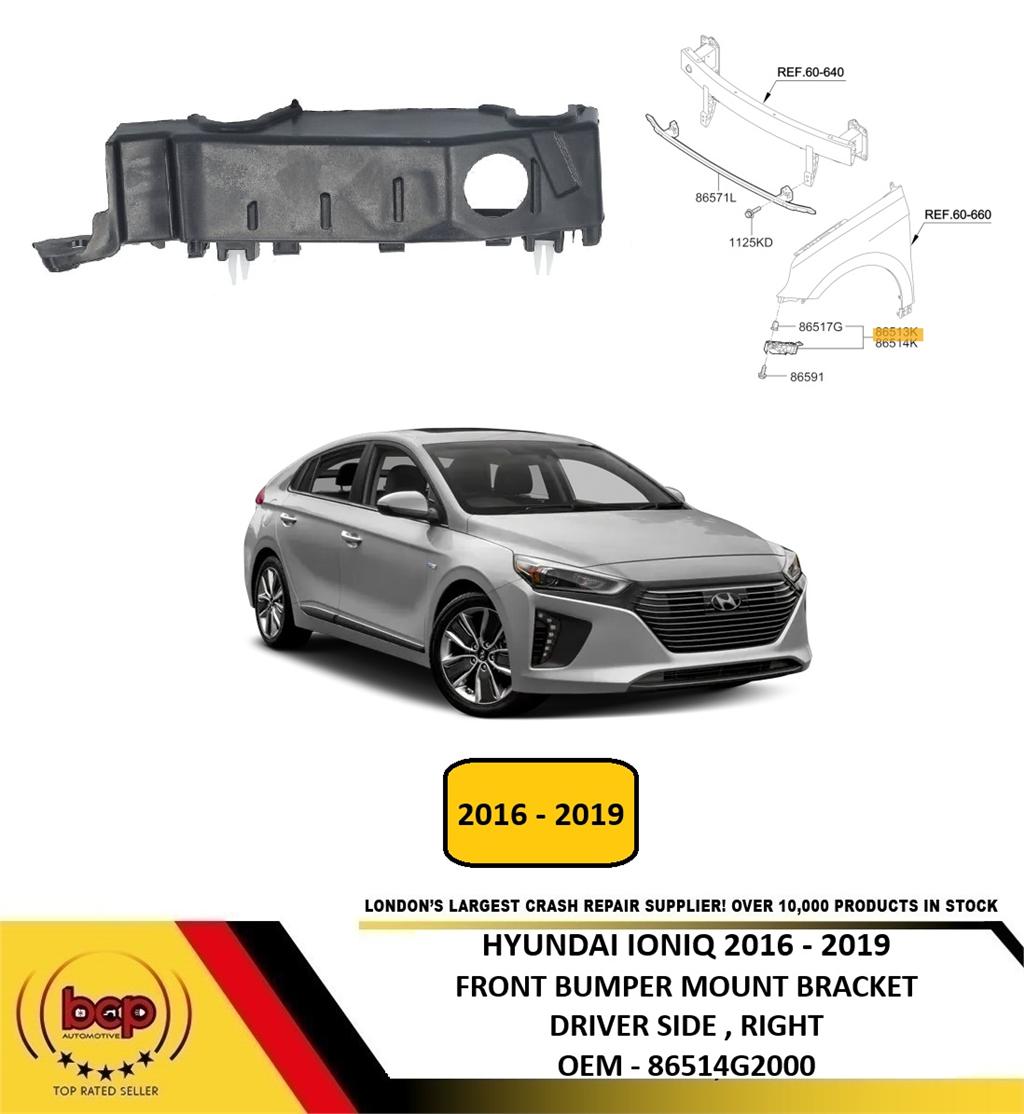 HYUNDAI IONIQ 2016 -2019 FRONT BUMPER BRACKET GUIDE DRIVER SIDE RIGHT 86514G2000