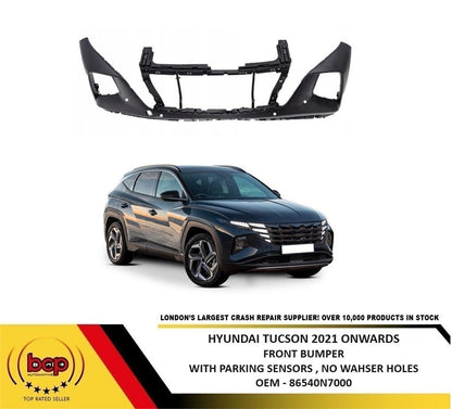 HYUNDAI TUCSON 2021 ON FRONT BUMPER WITH PARKING SENSOR HOLES NO WASHER HOLES