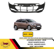 HYUNDAI i20 2015 - 2018 FRONT BUMPER BLACK INSURANCE CERTIFIED PART NEW