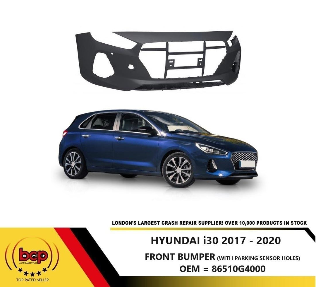 HYUNDAI i30 2017 - 2020 FRONT BUMPER WITH PARKING SENSORS HOLES NOT PRIMED