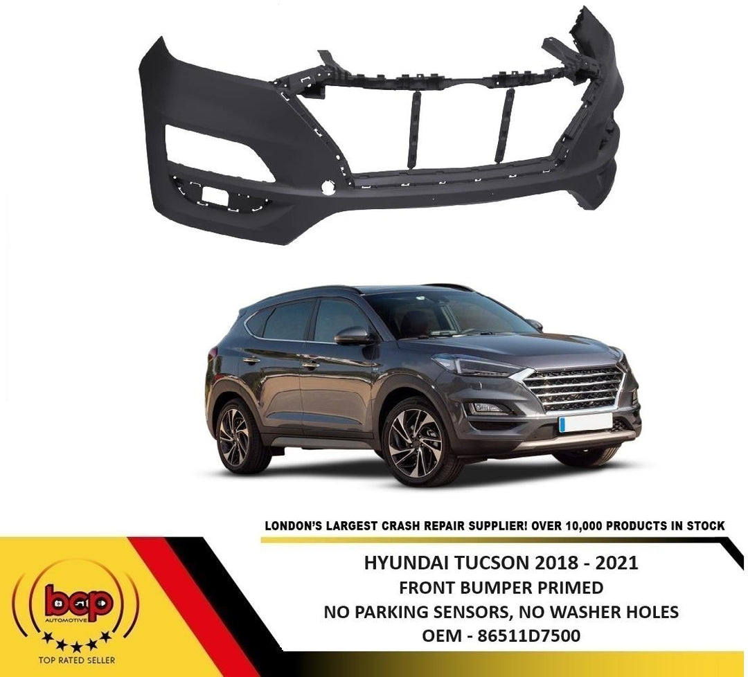 HYUNDAI TUCSON 2018 - 2021 FRONT BUMPER NO PARKING SENSORS NOT PRIMED