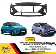 HYUNDAI i10 2020 ON FRONT BUMPER BLACK HN04308BA NOT N - LINE NO SENSOR HOLE