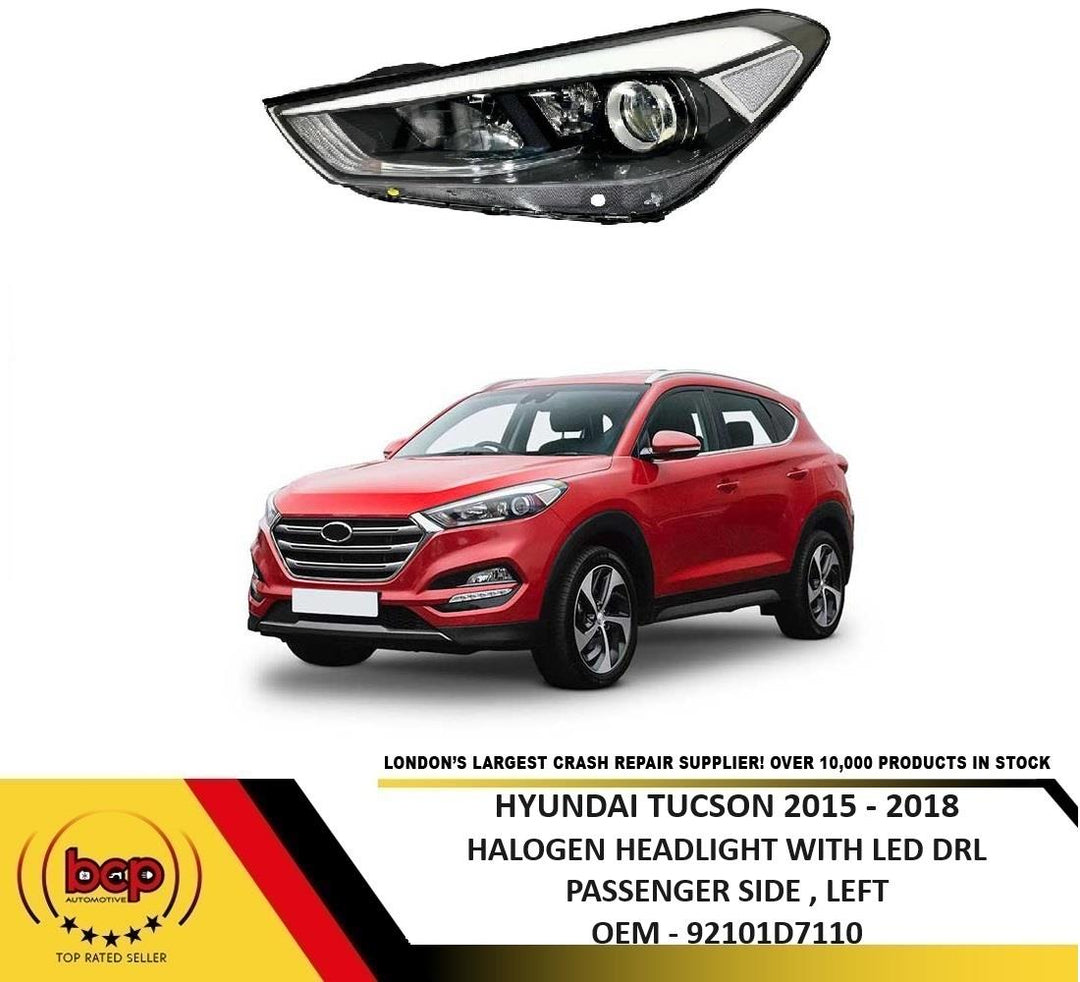 HYUNDAI TUCSON 2015 – 2018 HEADLIGHT LEFT PASSENGERS LED DRL HALOGEN LAMP FRONT