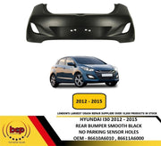 HYUNDAI I30 HATCHBACK 2012 – 2015 REAR BUMPER SMOOTH BLACK WITHOUT PDC HOLES
