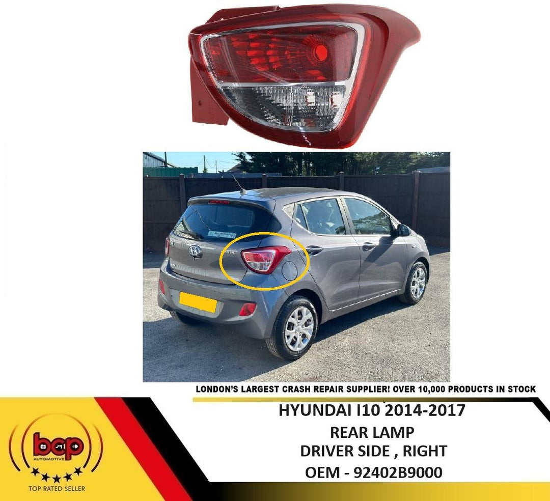 HYUNDAI i10 2014 – 2017 REAR LIGHT DRIVER SIDE RIGHT TAIL LAMP NOT LED