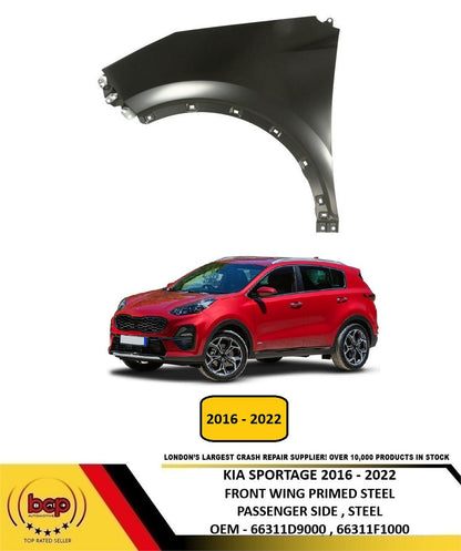 KIA SPORTAGE FRONT WING 2016 - 2021 LEFT PASSENGERS SIDE INSURANCE APPROVED