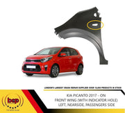 KIA PICANTO 2017 - 2023 FRONT WING FENDER WITH HOLE LEFT NEARSIDE PASSENGER SIDE