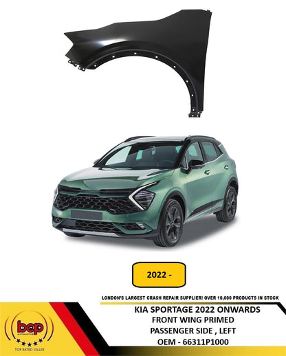KIA SPORTAGE 2022 ON FRONT WING FENDER PRIMED PASSENGER SIDE LEFT NEW