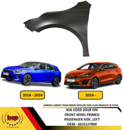 KIA CEED 2018 ONWARDS FRONT WING FENDER PRIMED PASSENGER SIDE LEFT NEW