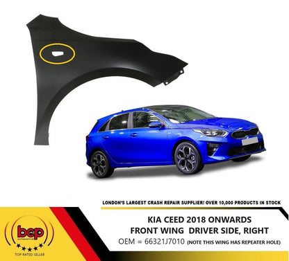 KIA CEED 2018 ONWARDS FRONT WING FENDER WITH HOLE RIGHT DRIVERS OFFSIDE