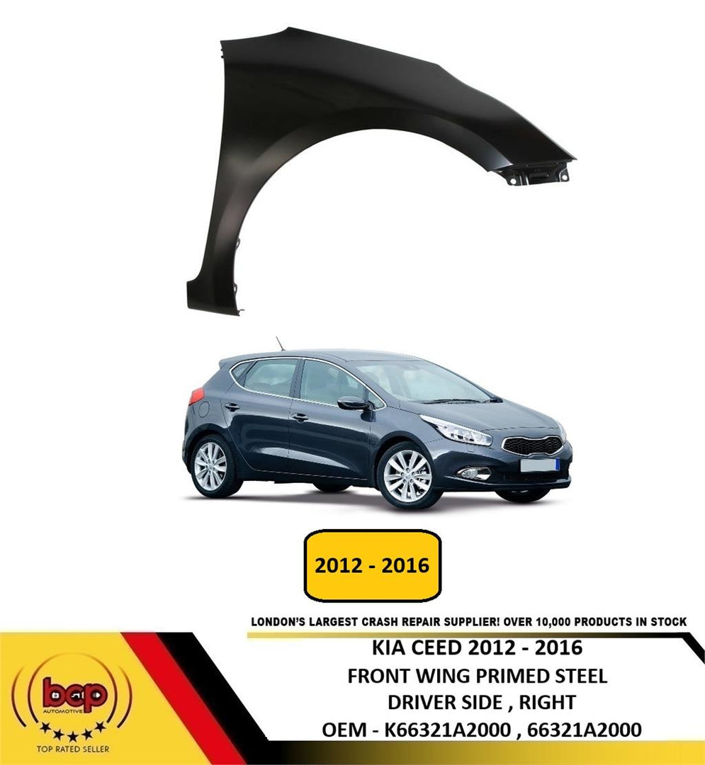 KIA CEED 2012 - 2016 FRONT WING FENDER PRIMED STEEL DRIVER SIDE RIGHT NEW