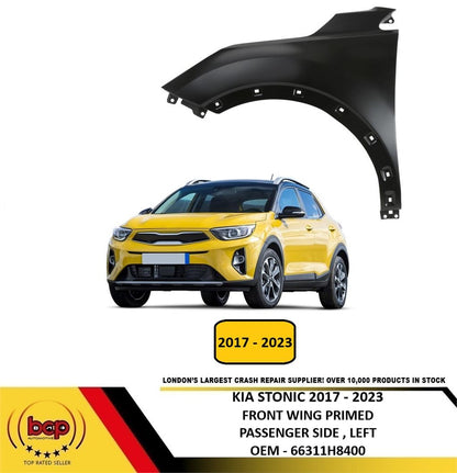 KIA STONIC 2017 - 2023 FRONT FENDER WING PRIMED PASSENGER SIDE LEFT NEW