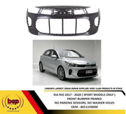 KIA RIO 2017 – 2020 FRONT BUMPER PRIMED NO PARKING SENSOR HOLES SPORT MODELS
