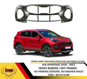 KIA SPORTAGE 2018 – 2022 FRONT BUMPER NOT PRIMED WITHOUT PARKING SENSORS