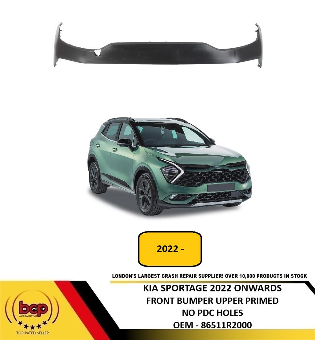 KIA SPORTAGE 2022 ONWARDS FRONT BUMPER UPPER PRIMED NO PARKING SENSOR HOLES NEW