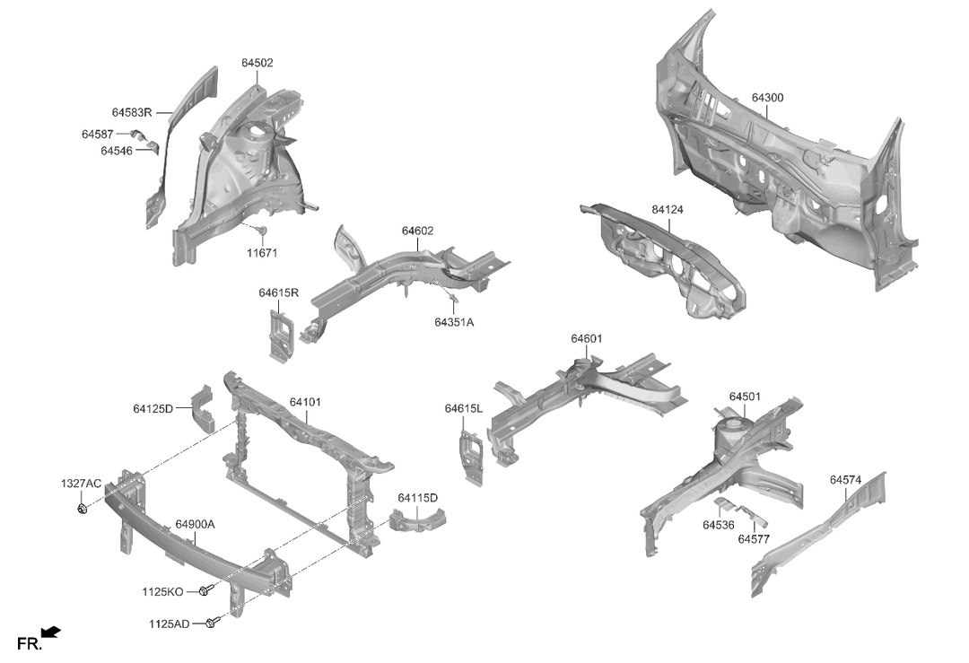 KIA NIRO HEV 2016 – 2022 FRONT PANEL SLAM PANEL COMPLETE RADIATOR HOLDER SUPPORT