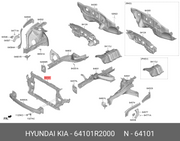 KIA SPORTAGE 2022 - 2025 FRONT PANEL LOCK CARRIER RADIATOR SUPPORT 64101R2000