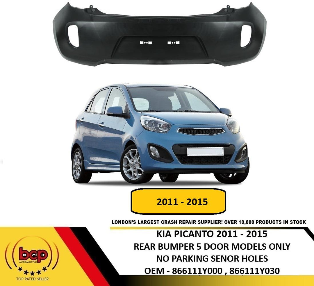 KIA PICANTO 2011 - 2015 REAR BUMPER BRAND NEW NOT PRIMED INSURANCE APPROVED