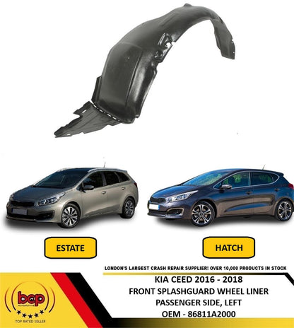 KIA CEED 2016 - 2018 FRONT SPLASHGUARD WHEEL HOUSE LINER INNER ARCH PASSENGER