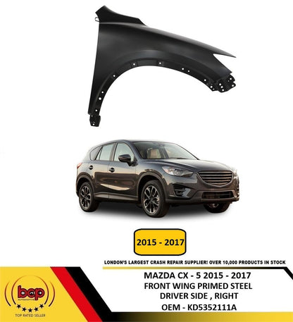 MAZDA CX-5 2015 - 2017 FRONT WING PRIMED STEEL DRIVER SIDE RIGHT