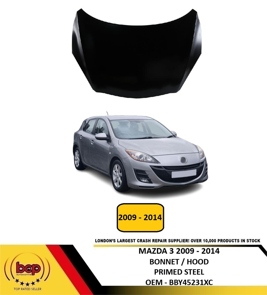 MAZDA 3 2009 - 2014 BONNET PANEL PRIMED STEEL HOOD NEW UK SELLER LONDON BASED