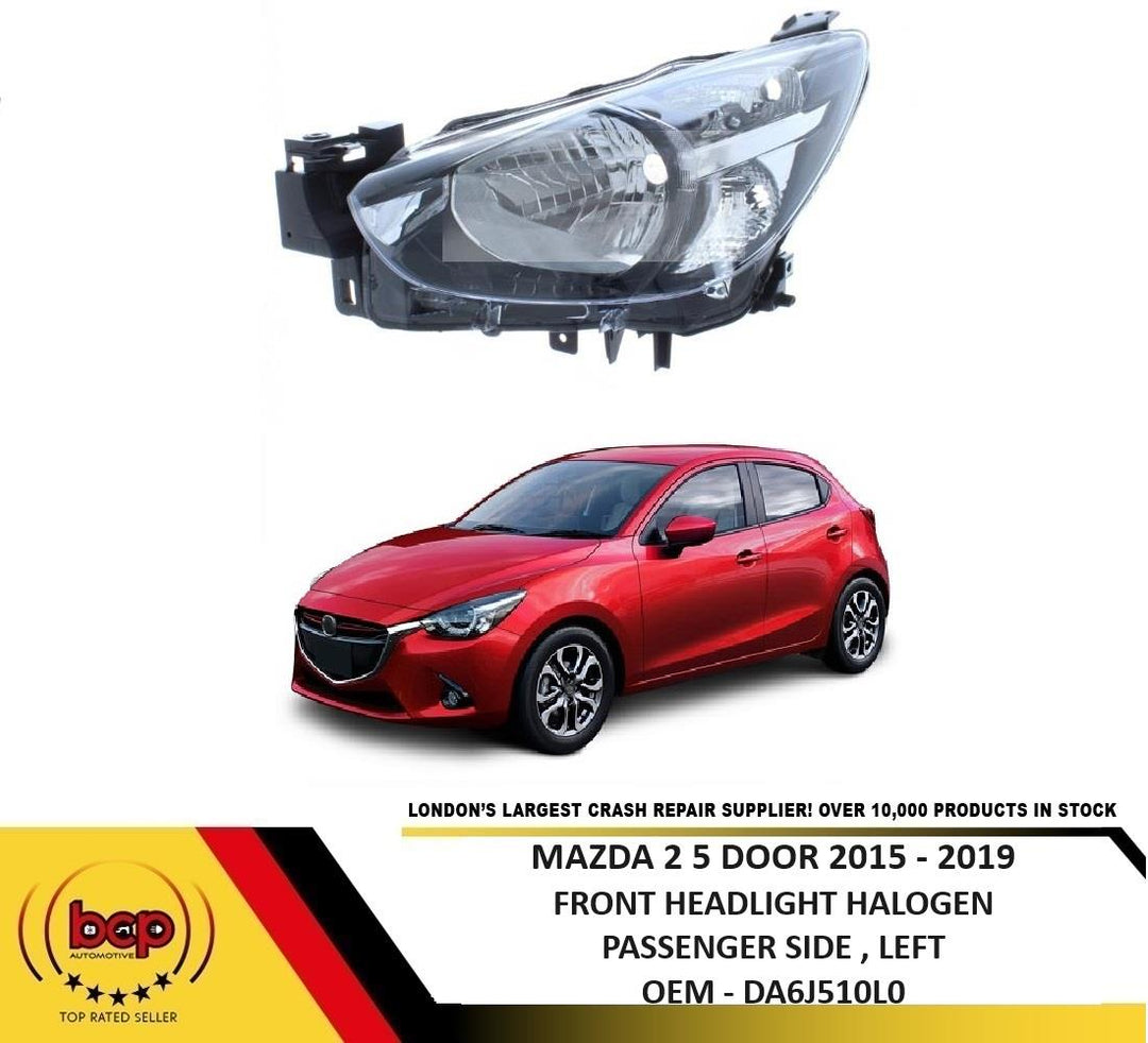MAZDA 2 2015 – 2019 HEADLAMP HALOGEN HEADLIGHT BLACK INNER PASSENGER SIDE LEFT