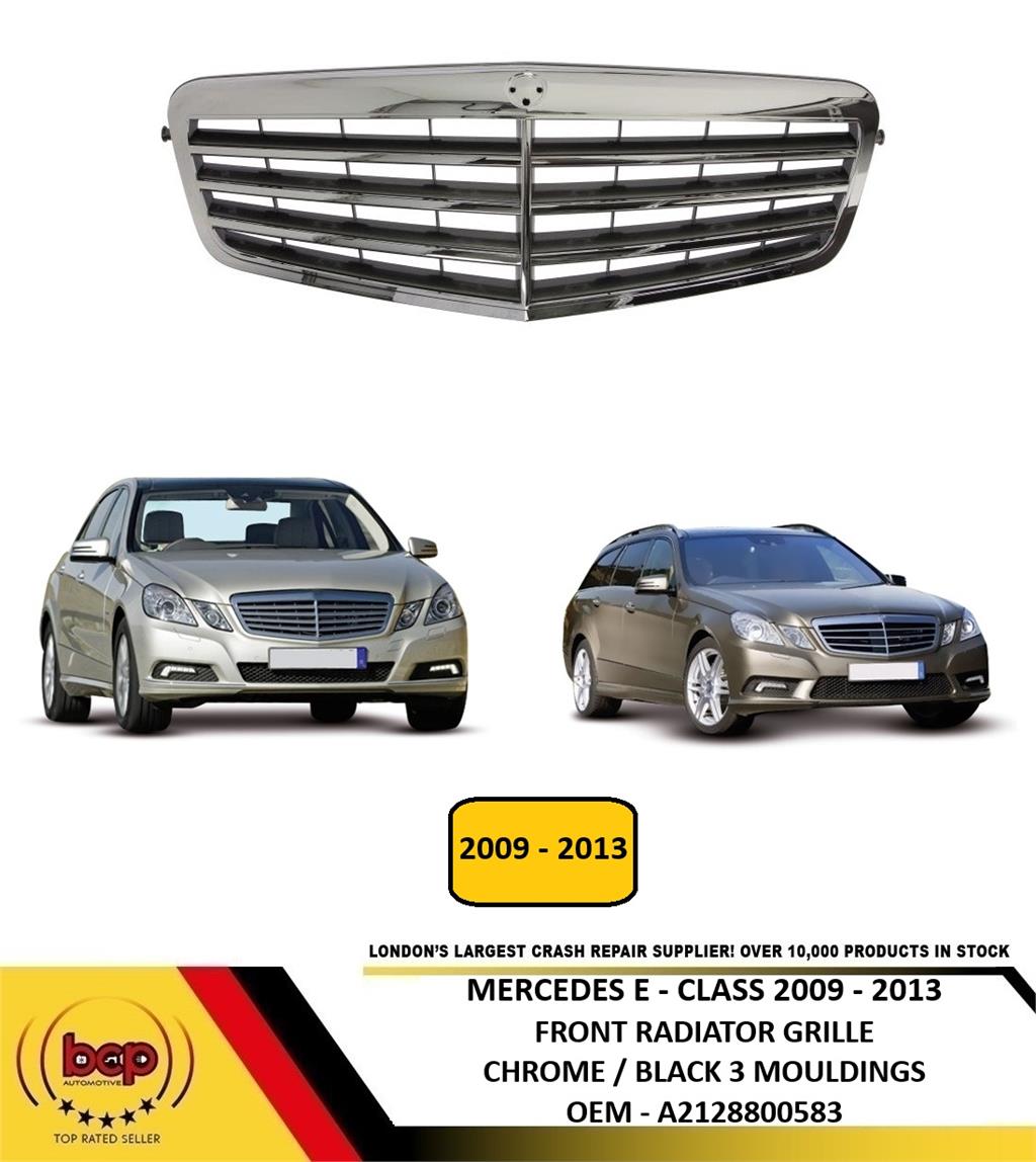 MERCEDES E CLASS W212 S212 2009 - 2013 FRONT GRILLE CHROME AND BLACK BRAND NEW