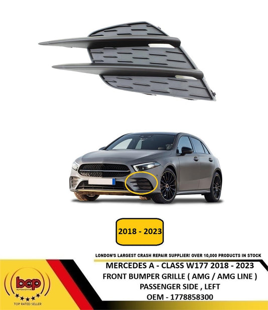 MERCEDES A CLASS W177 2018 - 2023 FRONT BUMPER GRILLE AMG PASSENGER SIDE LEFT