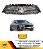 Load image into Gallery viewer, MERCEDES A CLASS 2018 - 2023 FRONT RADIATOR GRILLE BLACK CHROME AMG LINE AMG45
