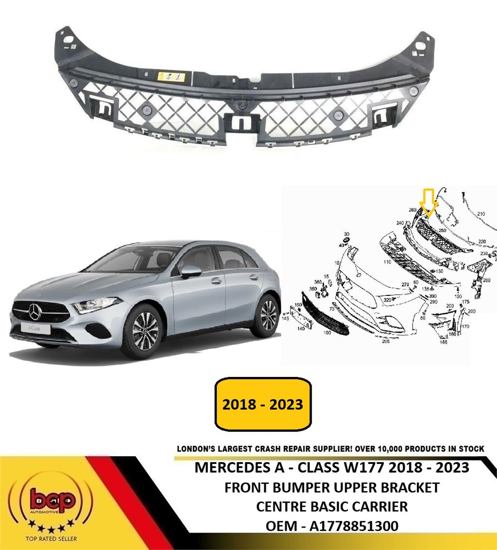 MERCEDES A - CLASS W177 2018 ON FRONT BUMPER UPPER CENTRE BRACKET A1778851300
