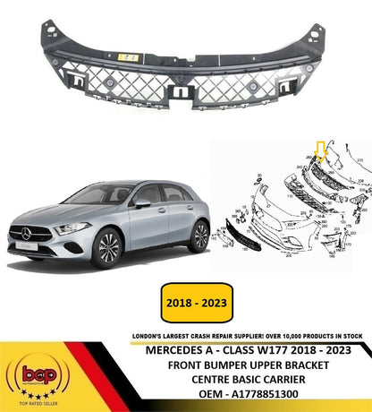 MERCEDES A - CLASS W177 2018 ON FRONT BUMPER UPPER CENTRE BRACKET A1778851300