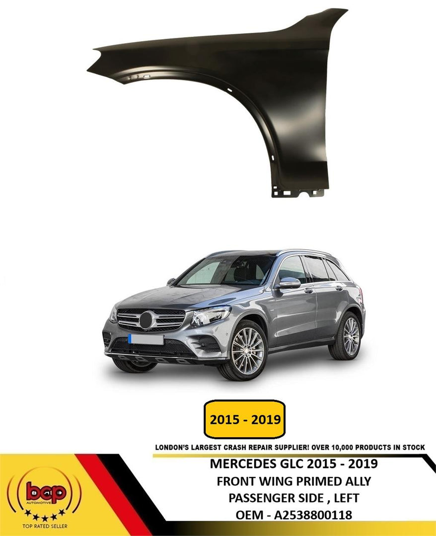 MERCEDES GLC 2015 - 2019 FRONT WING FENDER PRIMED ALUMINIUM PASSENGER SIDE LEFT