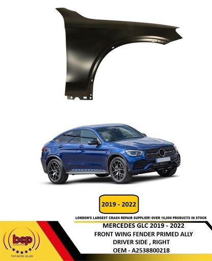 MERCEDES GLC 2019 - 2022 C253 W253 FRONT WING PRIMED ALUMINIUM DRIVER SIDE RIGHT