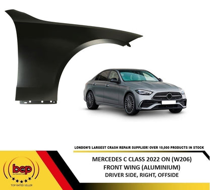 MERCEDES C CLASS W206 2022 FRONT WING DRIVERS SIDE FENDER PANEL RIGHT ALUMINIUM