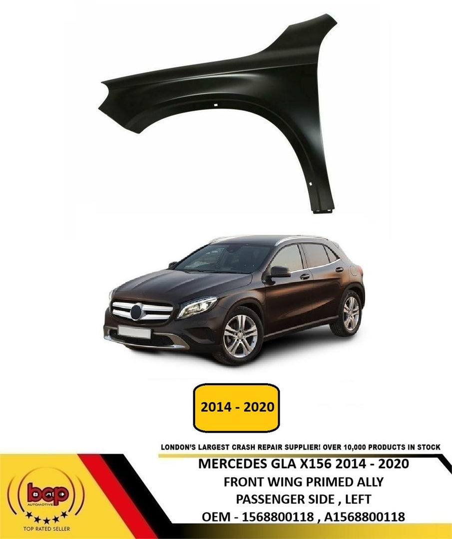 MERCEDES GLA 2014 - 2020 X156 FRONT WING FENDER PRIMED ALUMINIUM PASSENGER LEFT