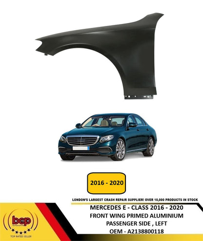 MERCEDES E CLASS W213 2016 - 2020 FRONT WING PRIMED LEFT PASSENGERS ALUMINIUM