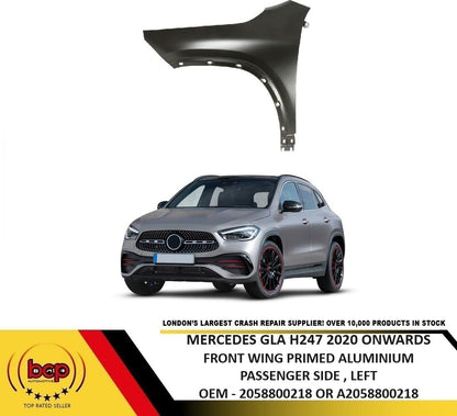 MERCEDES GLA H247 2020 ON FRONT WING LEFT PASSENGER SIDE ALUMINIUM FENDER PANEL