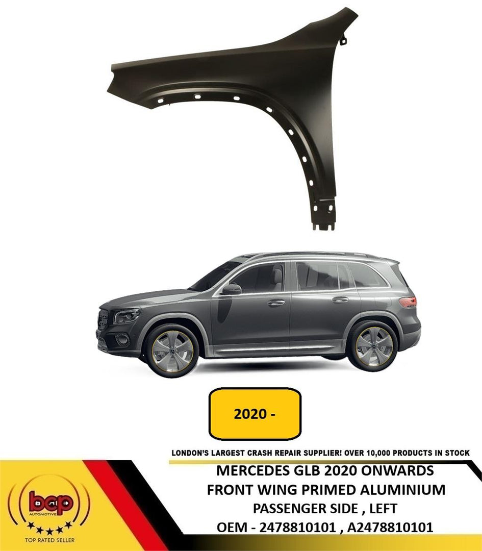 MERCEDES GLB 2020 ONWARDS FRONT WING FENDER ALUMINIUM PASSENGER SIDE LEFT