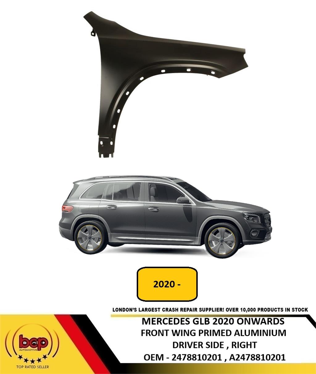 MERCEDES GLB 2020 ONWARDS FRONT WING FENDER ALUMINIUM DRIVER SIDE RIGHT