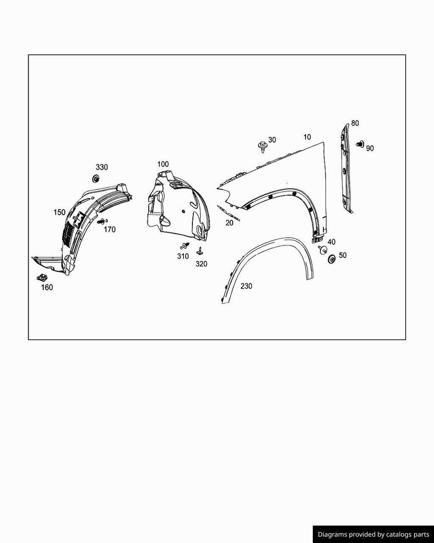 MERCEDES GLE COUPE AMG 2020 - 2023 FRONT WING PRIMED ALUMINIUM PASSENGER LEFT