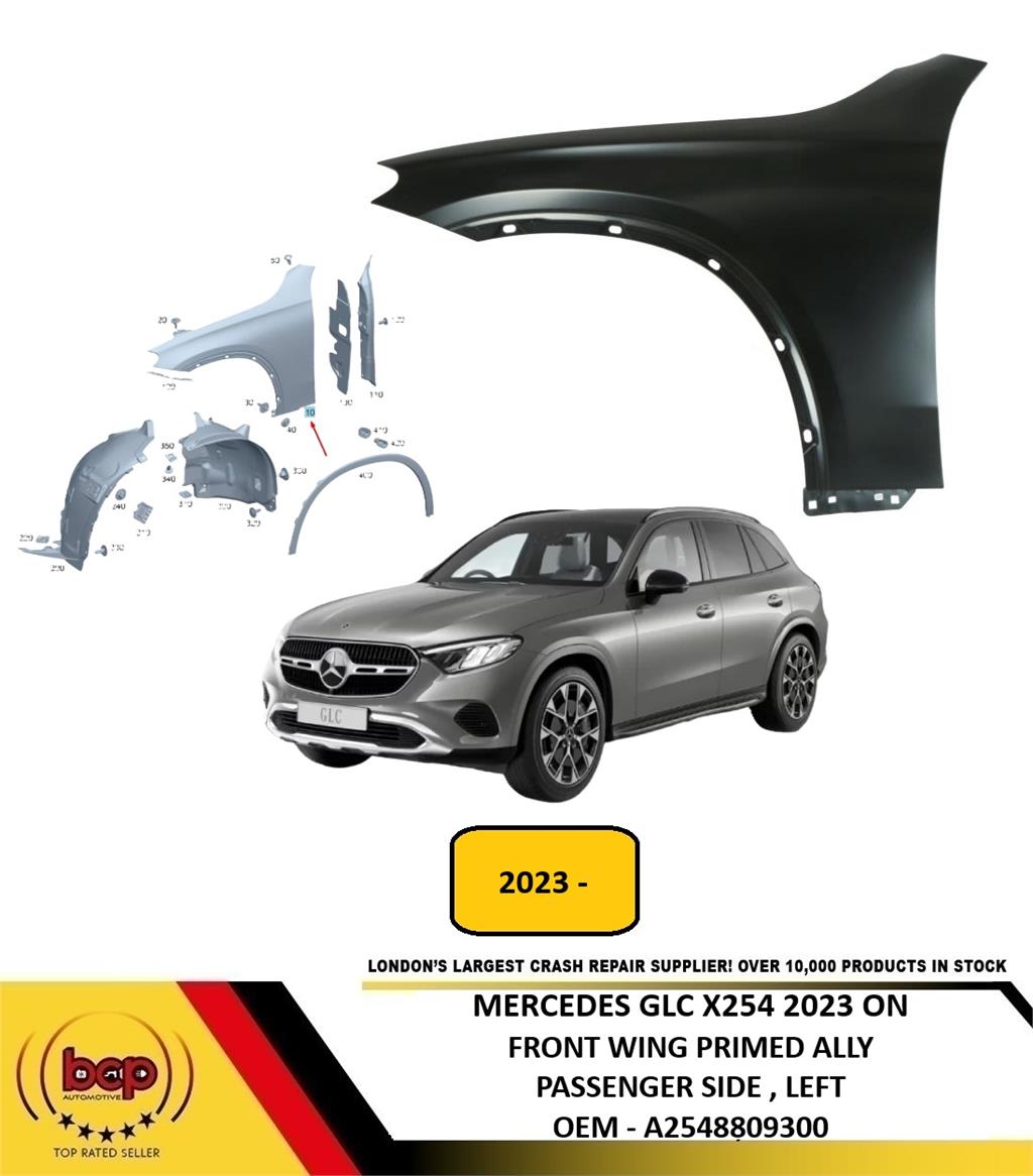MERCEDES GLC X254 2023 ON FRONT WING PRIMED ALUMINIUM PASSENGER LEFT A2548809300