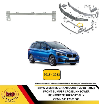 BMW 2 SERIES GRANTOURER F46 2018 - 2022 FRONT LOWER CROSSLINK REINFORCER CARRIER