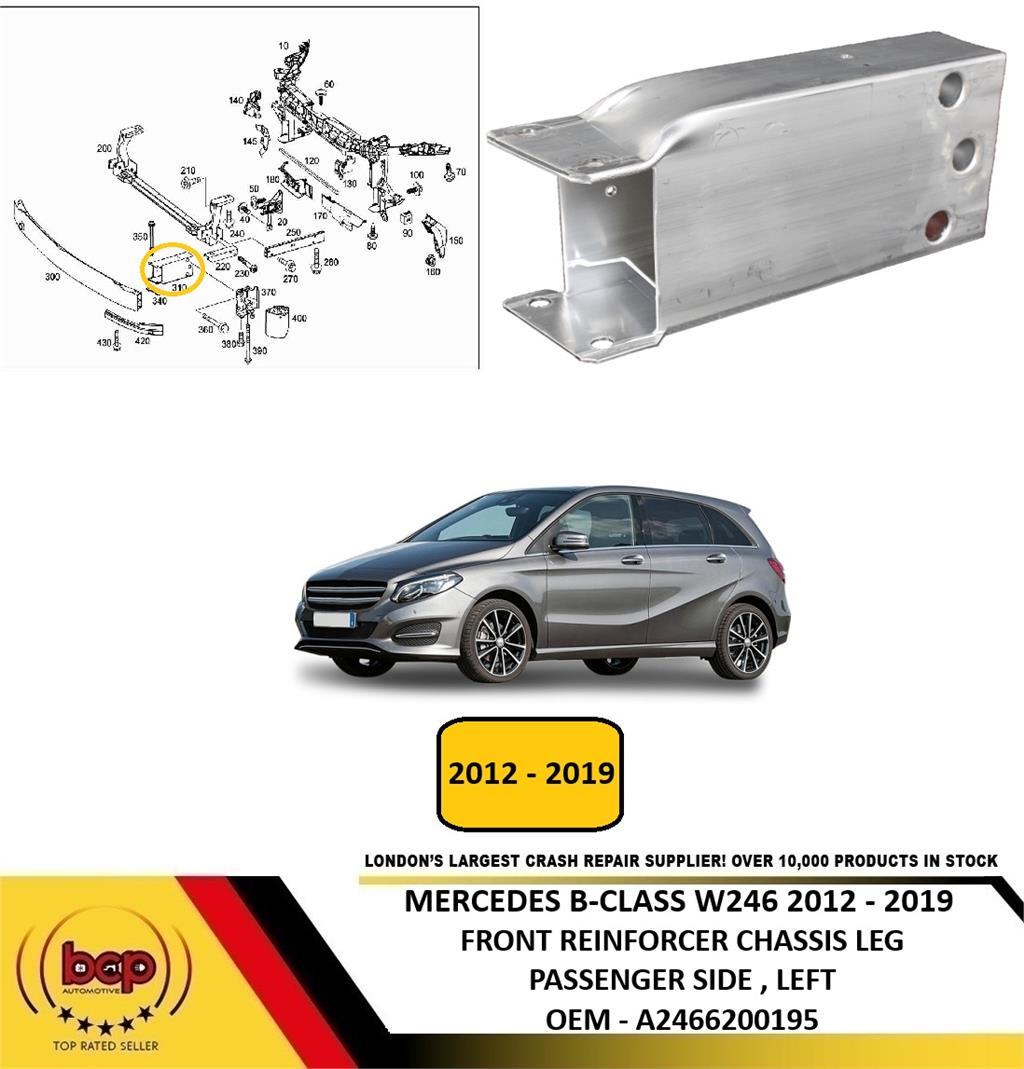 MERCEDES B-CLASS W246 2012 - 2019 FRONT REINFORCER CHASIS LEG BRACKET ALLY LEFT