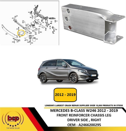 MERCEDES B-CLASS W246 2012 - 2019 FRONT REINFORCER CHASIS LEG BRACKET ALLY RIGHT