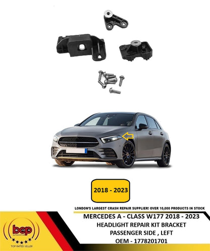 MERCEDES A CLASS W177 2018 - 2023 HEADLIGHT REPAIR BRACKET KIT PASSENGER LEFT