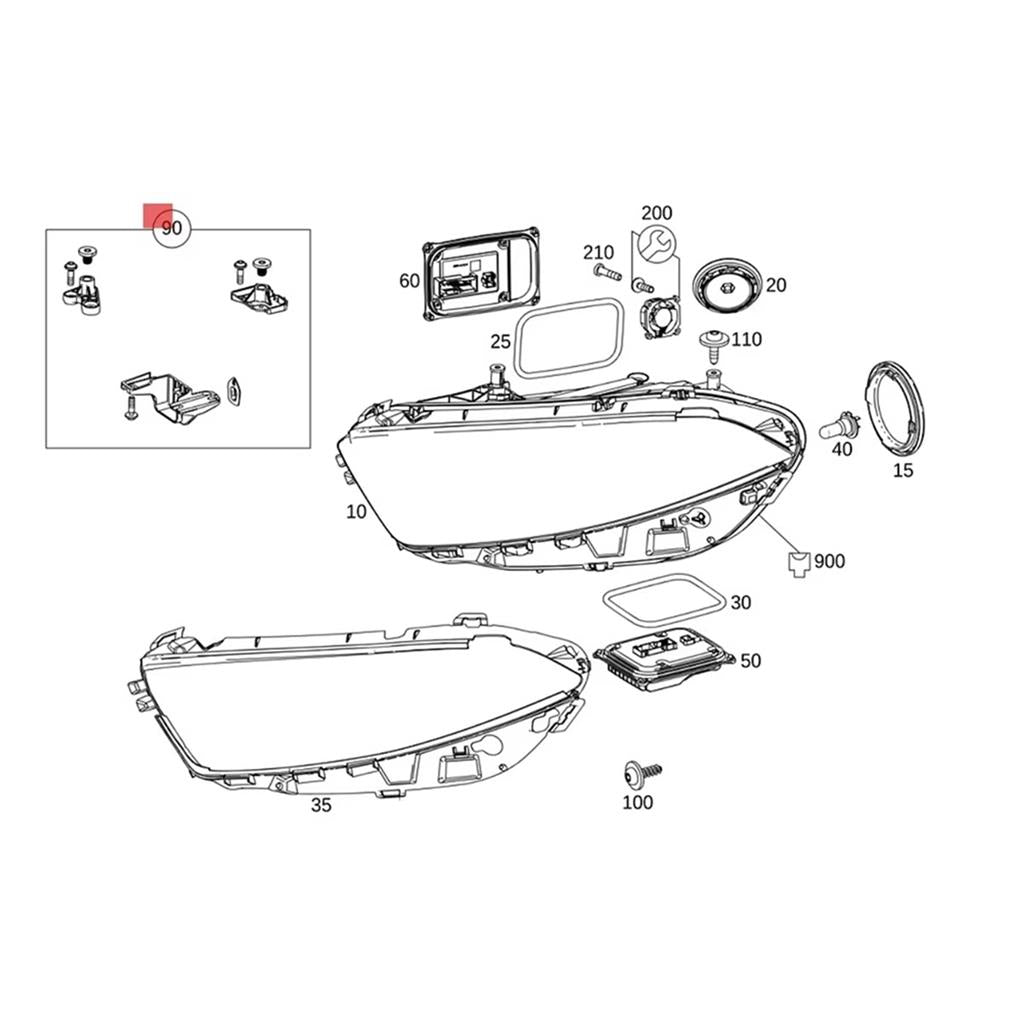 MERCEDES A CLASS W177 2018 - 2023 HEADLIGHT REPAIR BRACKET KIT PASSENGER LEFT