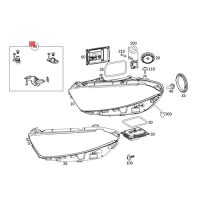 MERCEDES A CLASS W177 2018 - 2023 HEADLIGHT REPAIR BRACKET KIT PASSENGER LEFT