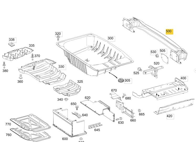 MERCEDES C- CLASS W205 2014 - 2022 REAR BUMPER REINFORCER IMPACT BAR A2056100014